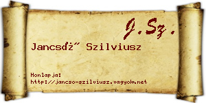 Jancsó Szilviusz névjegykártya